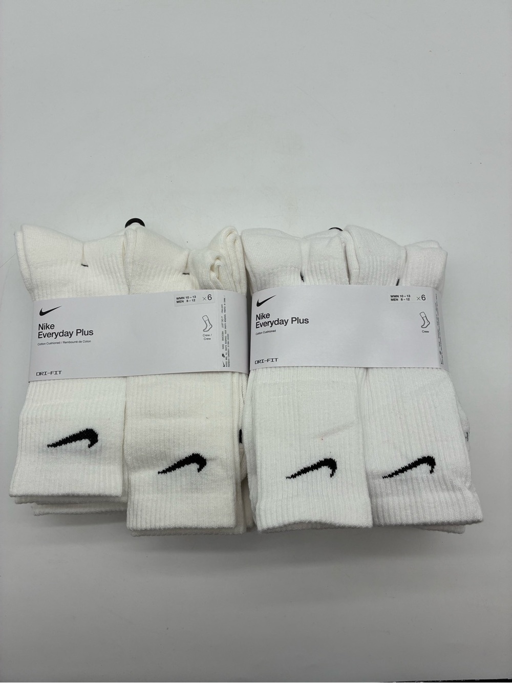 Nike Everyday Plus Cushion Crew Socks 6-Pair 2 Packs, Men’s 8-12, Women’s 10-13